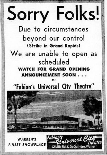 Universal City Theatre - 1965-08-01 Ad